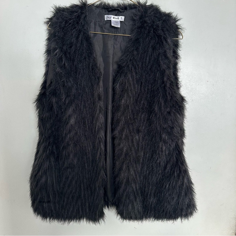 Say What? Brown Sleeveless Vest with Open Front